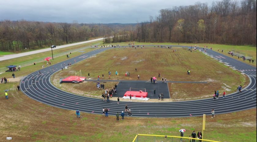 Overhead view of track