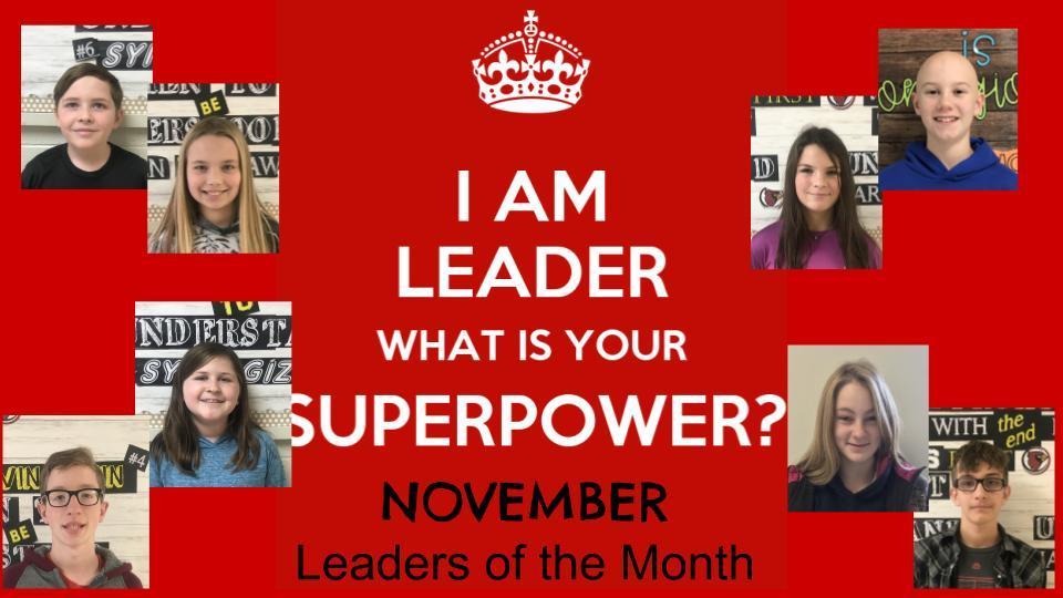 November leaders of the month